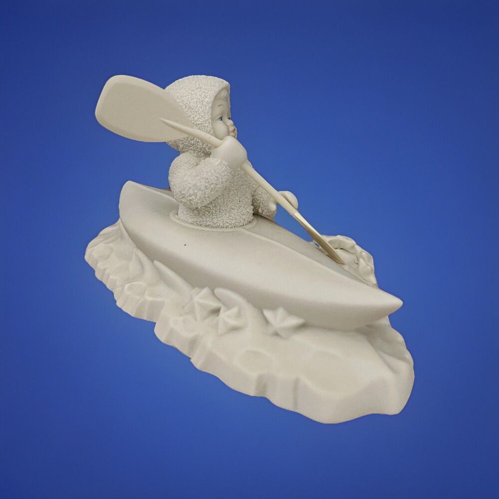 Retired Dept 56 Snowbabies "Crossing Starry Skies" Kayak Canoe #68349 w/box - Picture 5 of 10
